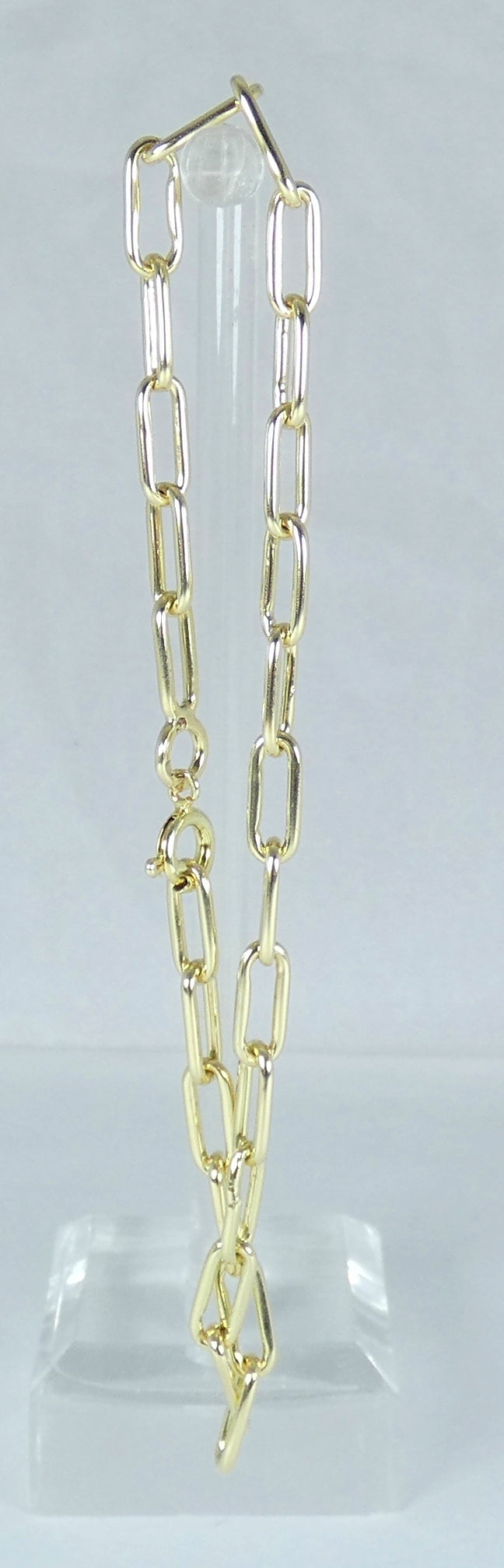Vintage Dutch Solid 14ct Yellow Gold 20cm 8" Paperclip Chain Bracelet 3.5mm Link