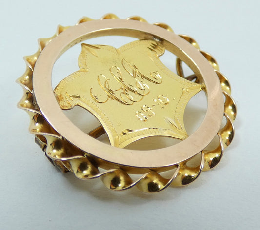 Antique 1910 Australian Solid 9ct Yellow Gold Cricket Award Medal Brooch Batting