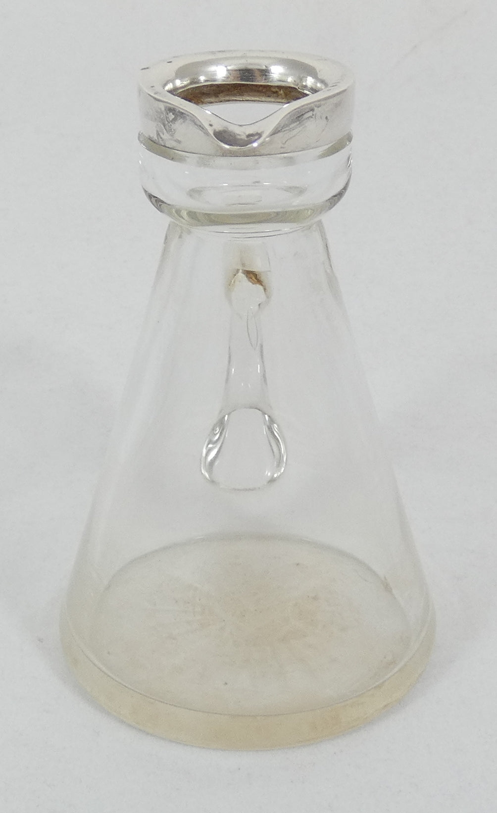 Antique Edwardian 1912 Sterling Silver Glass Whiskey Whisky Noggin Jug Decanter