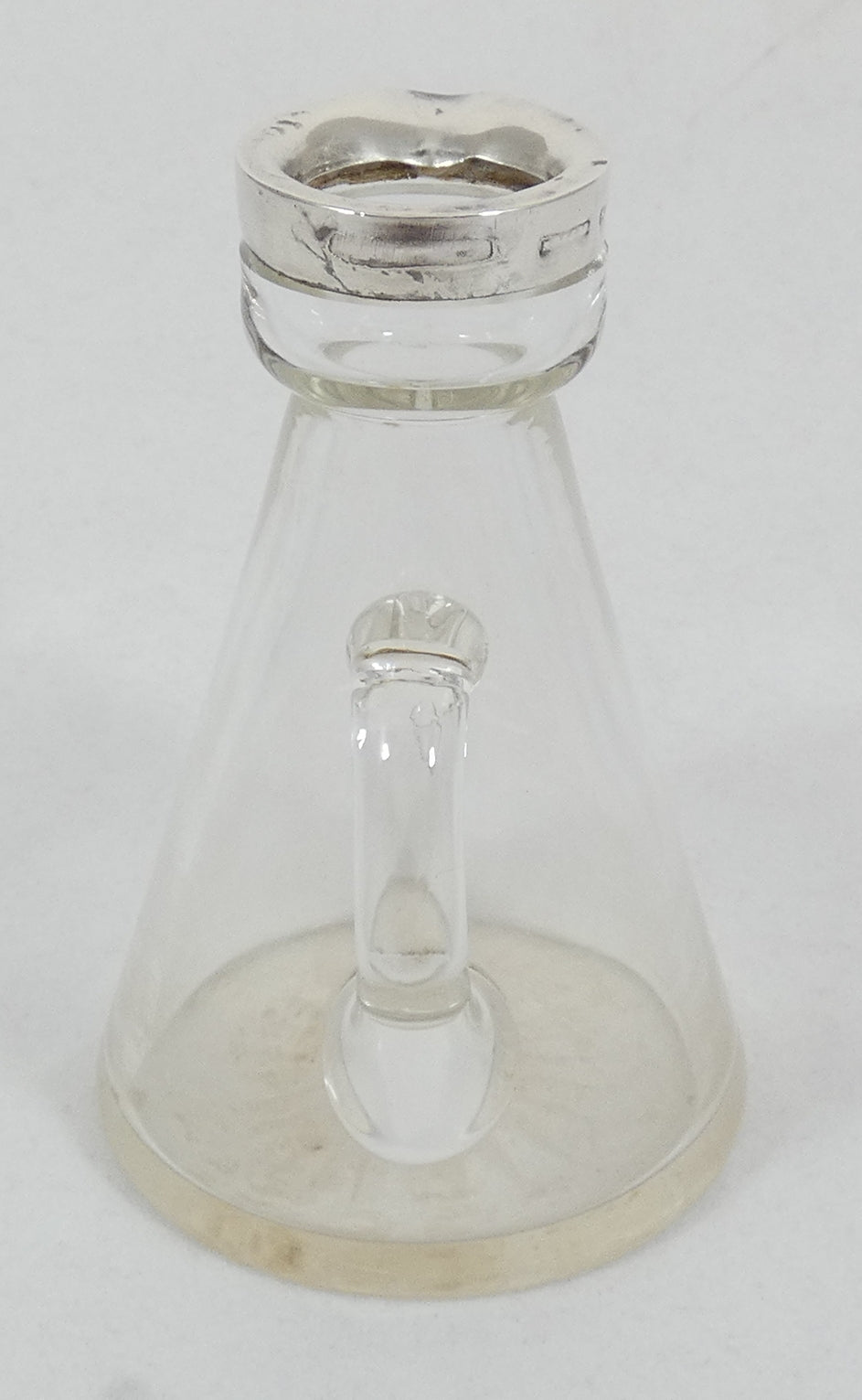 Antique Edwardian 1912 Sterling Silver Glass Whiskey Whisky Noggin Jug Decanter