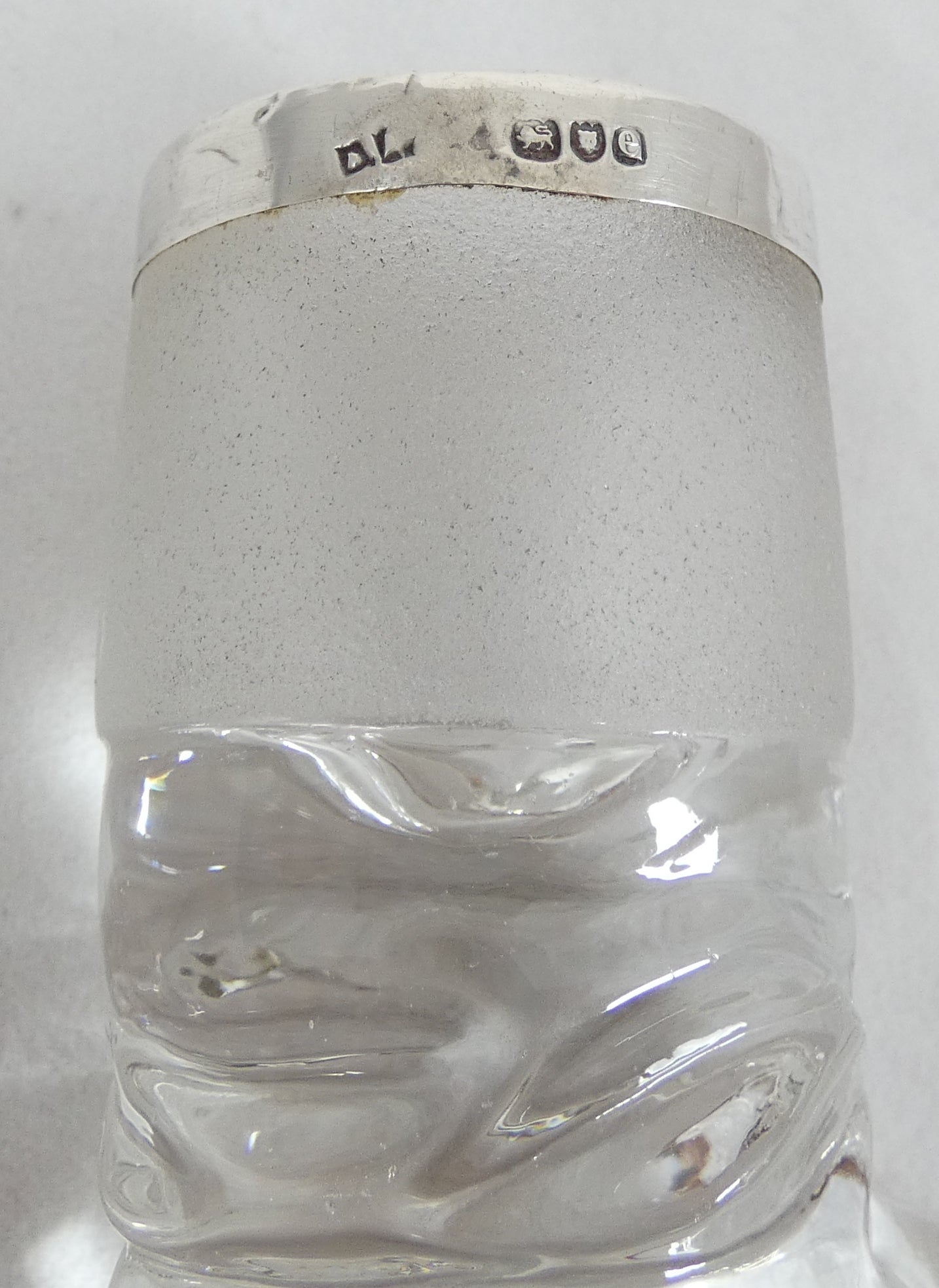 Antique Edwardian 1900 Sterling Silver Glass Boot Shoe Match Striker Vesta Vase
