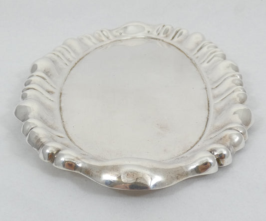 Antique Vintage Hungarian 1937 Solid 800 Silver Oval Serving Drinks Tray 36cm
