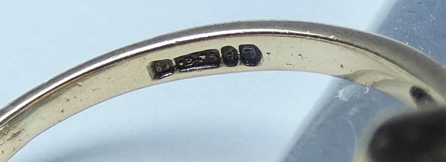 Vintage 1959 English Solid 9ct Yellow Gold Pearl Bypass Dress Ring Size 6.5 M 52
