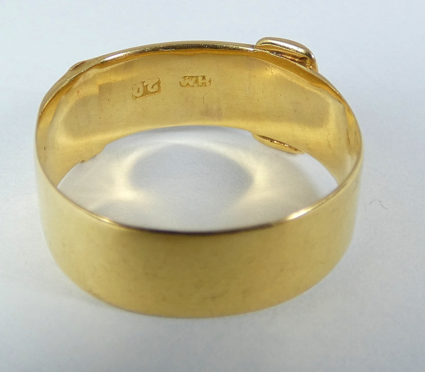 Antique Chinese Export Solid 20ct Yellow Gold Buckle Dress Ring Size 9.5 S 60 WH