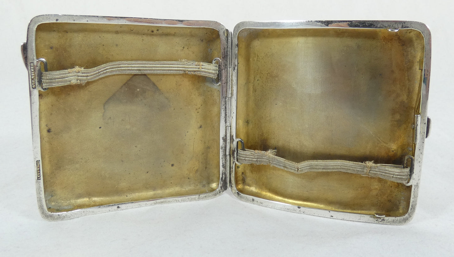 Antique Edwardian 1910 Levinson Australian Sterling Silver Cigarette Card Case
