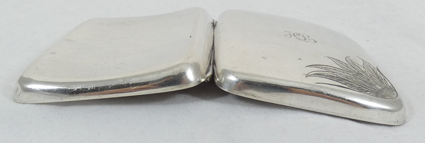 Antique Art Deco 1920 W J Sanders Australian Sterling Silver Cigarette Card Case