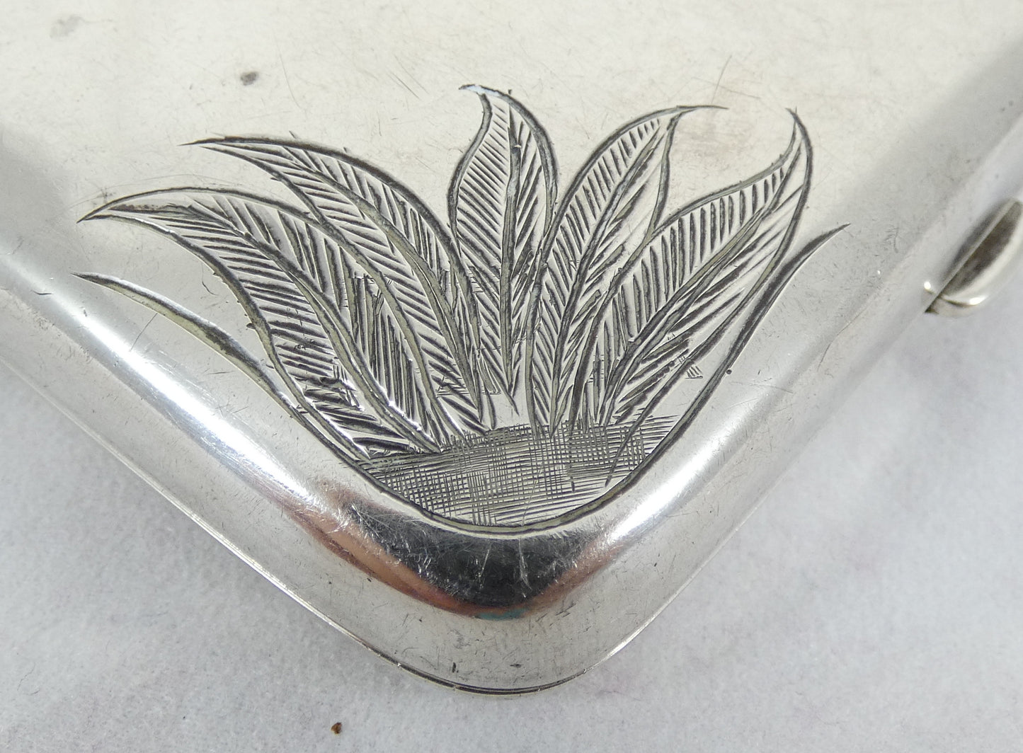 Antique Art Deco 1920 W J Sanders Australian Sterling Silver Cigarette Card Case