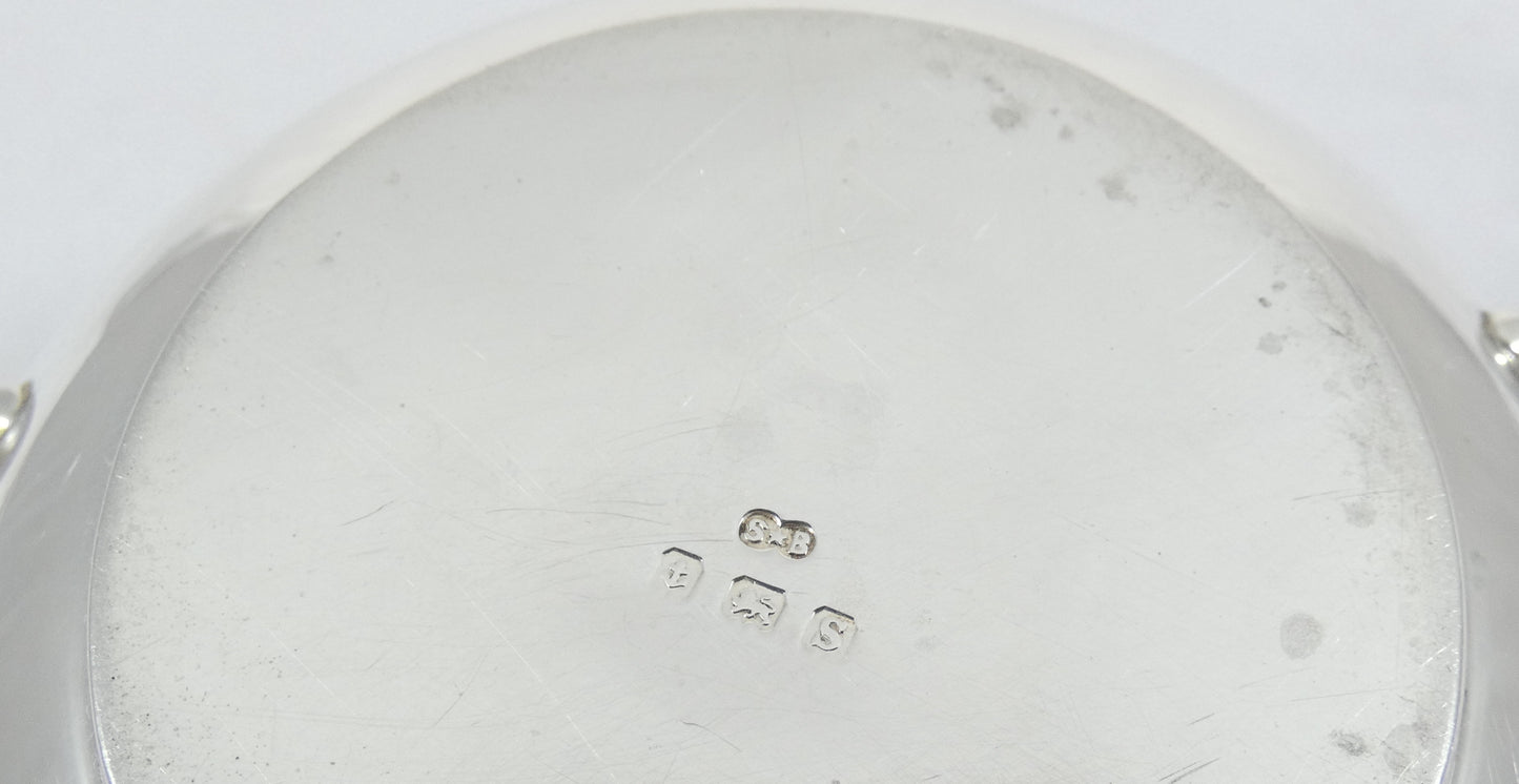 Antique Edwardian 1917 Sterling Silver Twin Handled Porringer Childs Bowl Dish