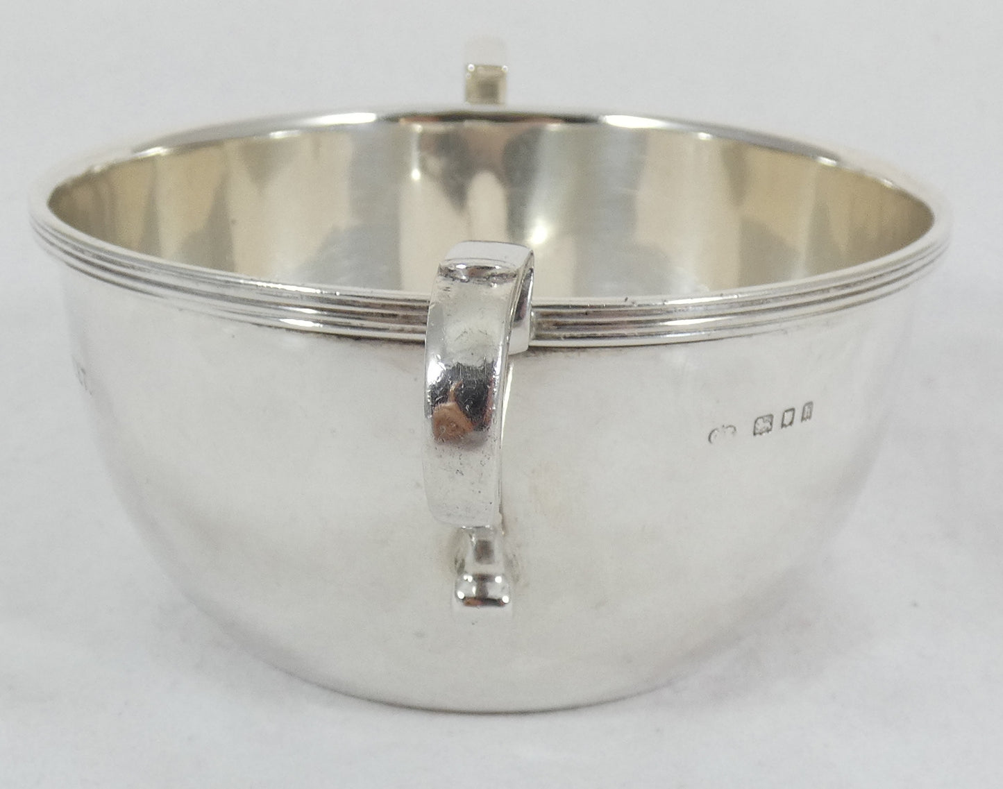 Antique Art Deco 1923 Sterling Silver Twin Handled Porringer Childs Bowl Dish