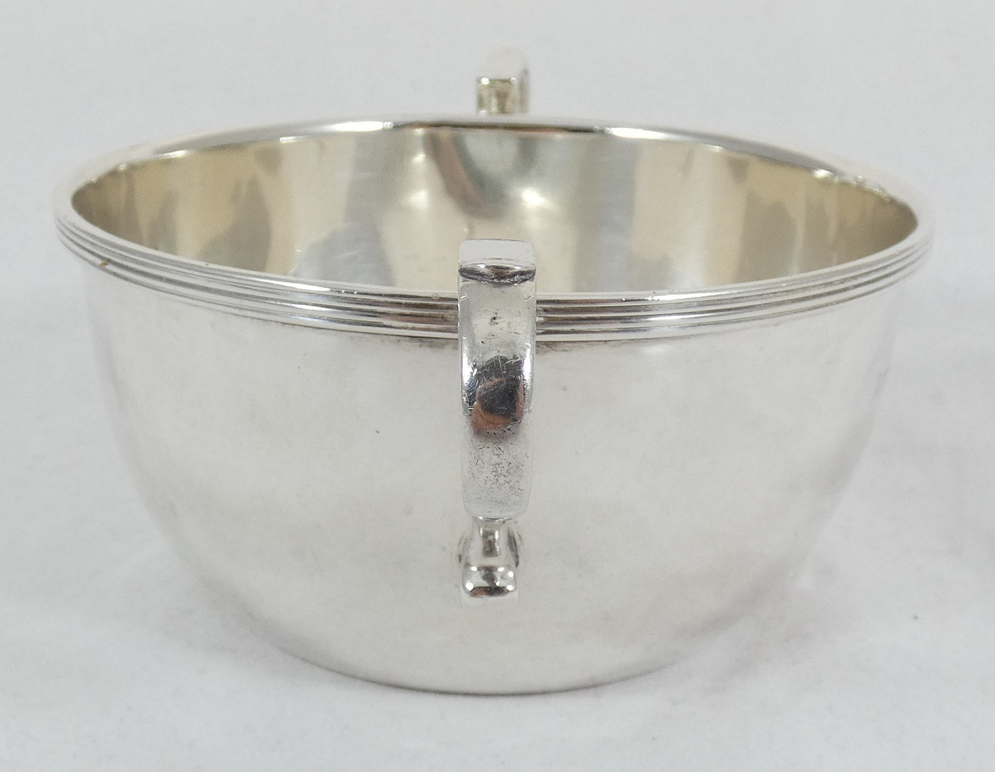 Antique Art Deco 1923 Sterling Silver Twin Handled Porringer Childs Bowl Dish