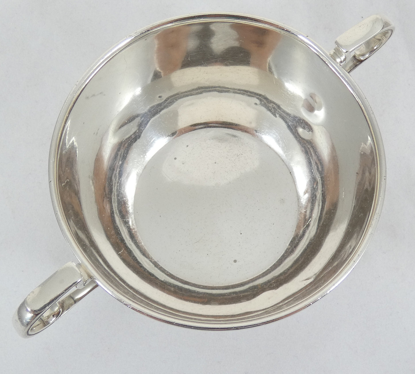 Antique Art Deco 1923 Sterling Silver Twin Handled Porringer Childs Bowl Dish