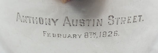 Antique Art Deco 1923 Sterling Silver Twin Handled Porringer Childs Bowl Dish