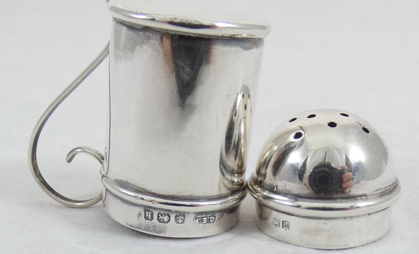 Antique Edwardian 1907 Sterling Silver Novelty Flour Sifter Pepper Pot Shaker CW