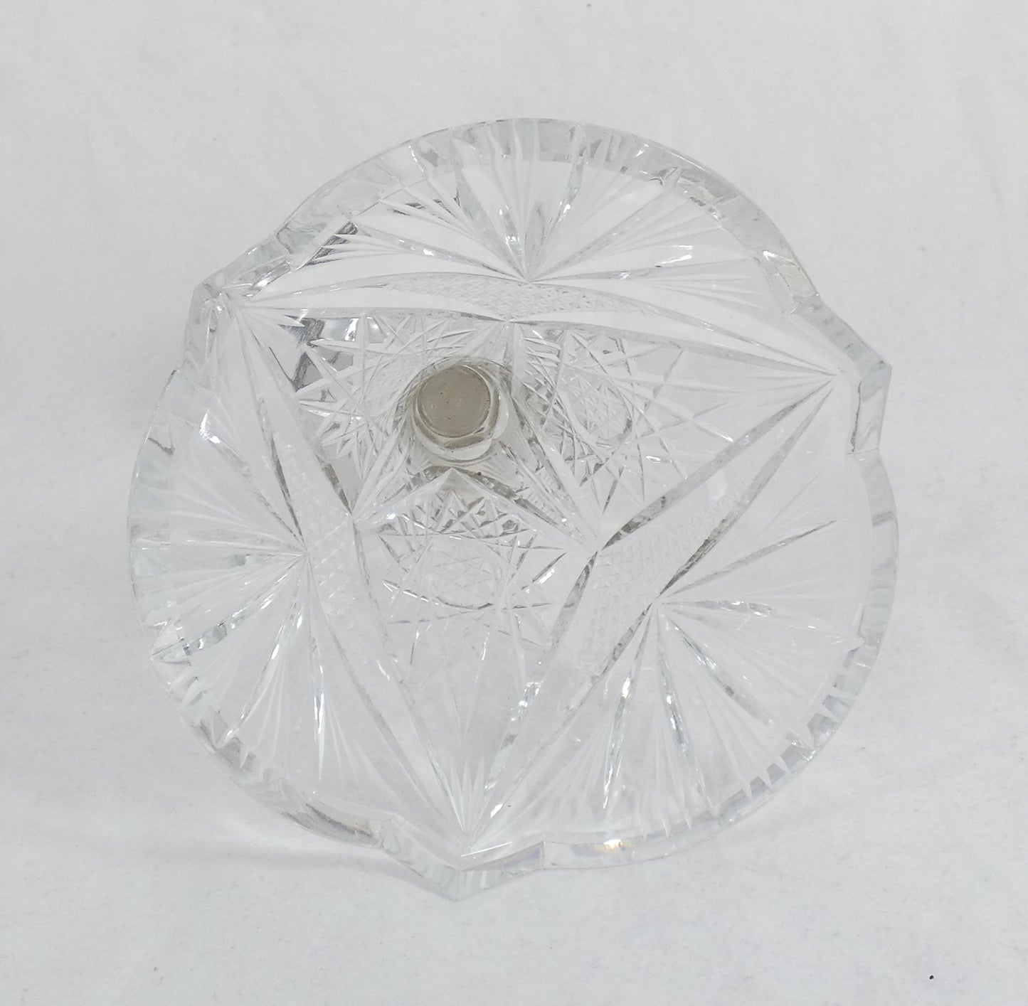 Vintage Hungarian Solid 800 Silver & Cut Crystal 19cm Flower Vase Sterling Glass
