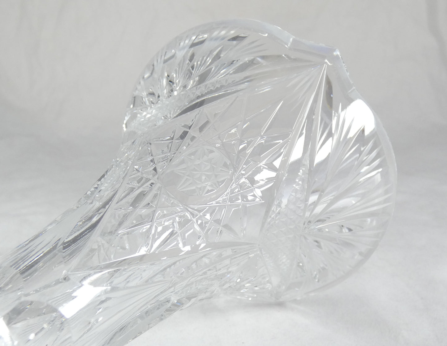 Vintage Hungarian Solid 800 Silver & Cut Crystal 19cm Flower Vase Sterling Glass