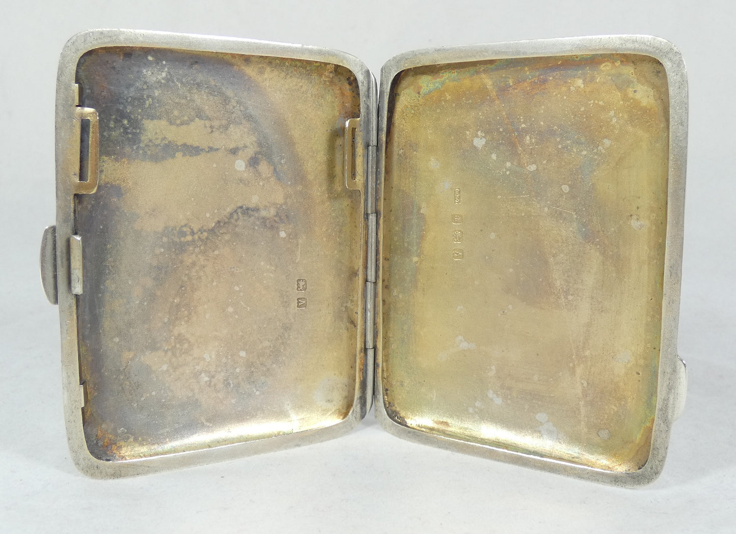 Antique Art Deco 1925 Sterling Silver Cigarette Card Case Box Engine Turned 925