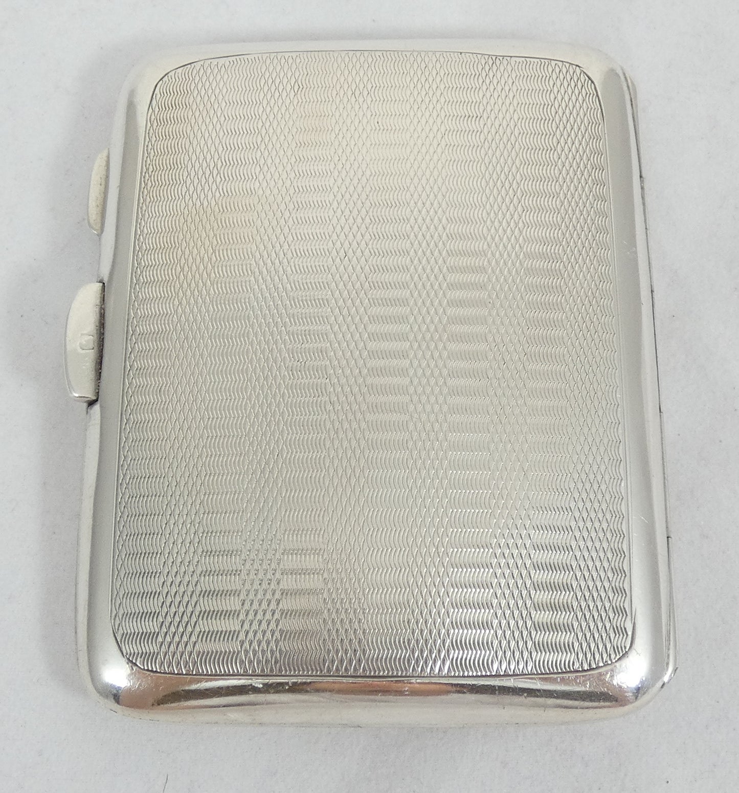 Antique Art Deco 1925 Sterling Silver Cigarette Card Case Box Engine Turned 925