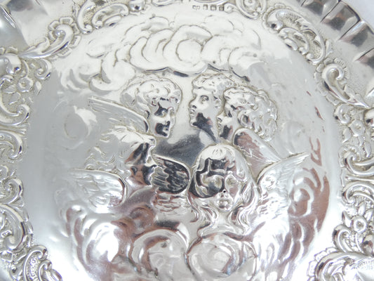 Antique Edwardian 1913 Sterling Silver Reynolds Angels Dressing Table Tray Dish