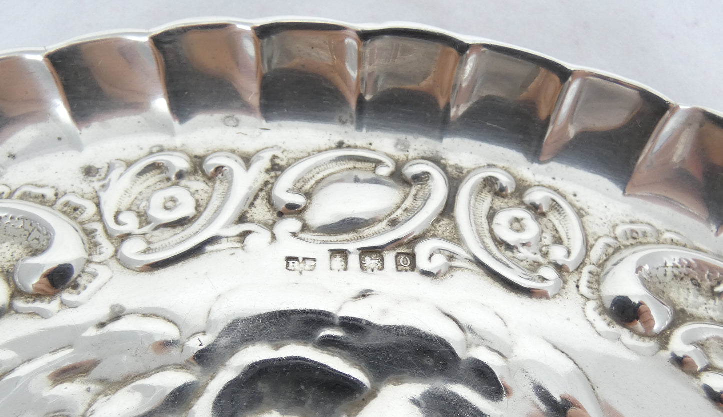 Antique Edwardian 1913 Sterling Silver Reynolds Angels Dressing Table Tray Dish