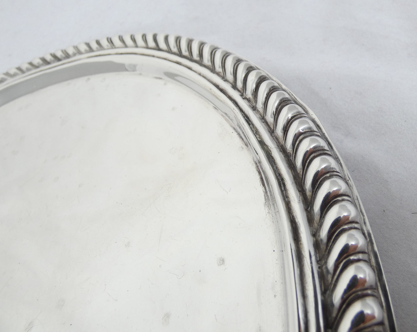 Antique Charles II 1679 Sterling Silver 19cm Salver Footed Tray Plate Rope Edge