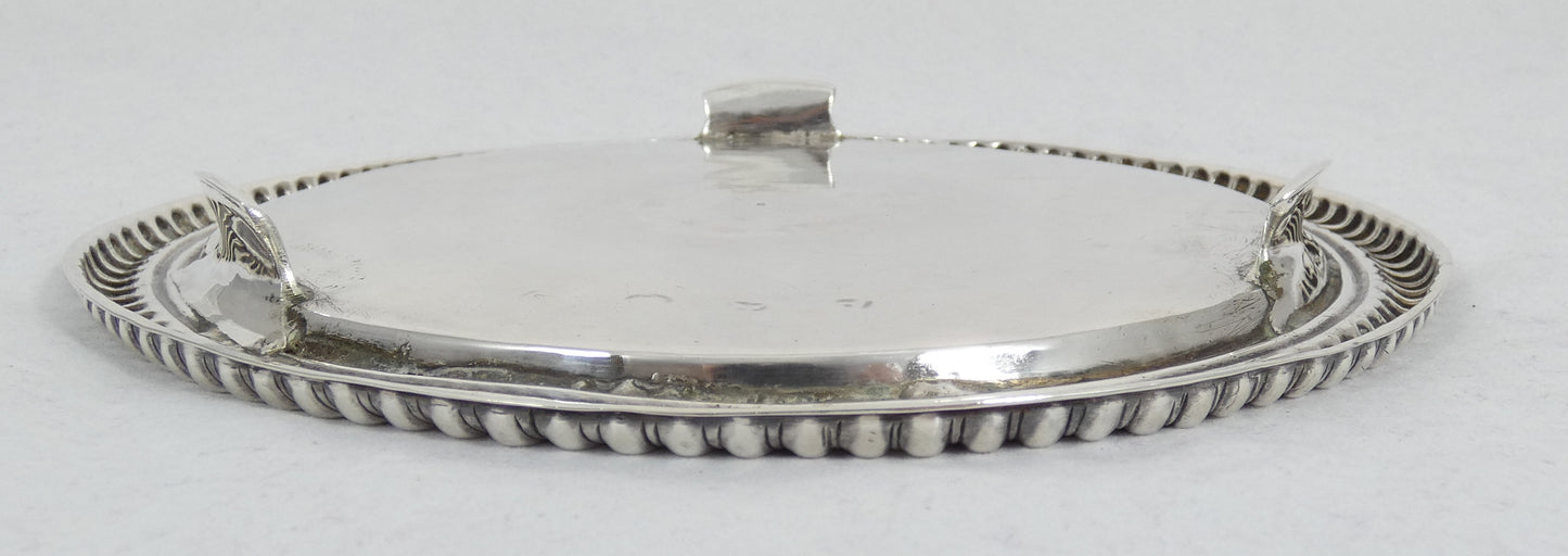 Antique Charles II 1679 Sterling Silver 19cm Salver Footed Tray Plate Rope Edge