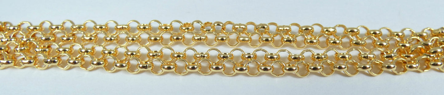 Solid 9ct Yellow Gold 3mm Belcher Link 45cm 17.5" Necklace Chain Loop 9gms 375