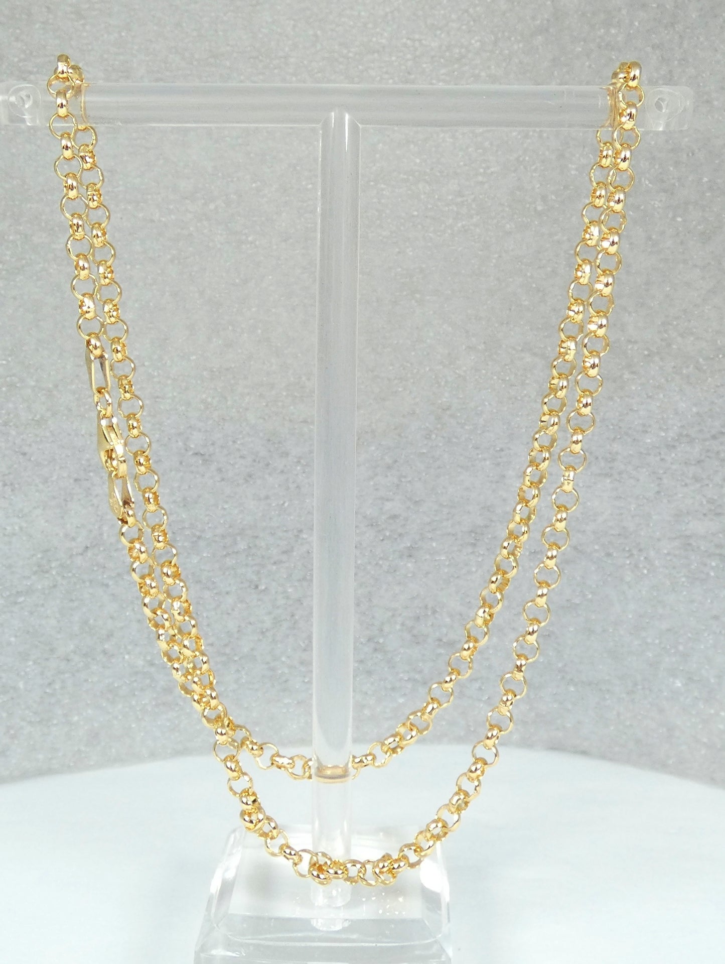 Solid 9ct Yellow Gold 3mm Belcher Link 45cm 17.5" Necklace Chain Loop 9gms 375