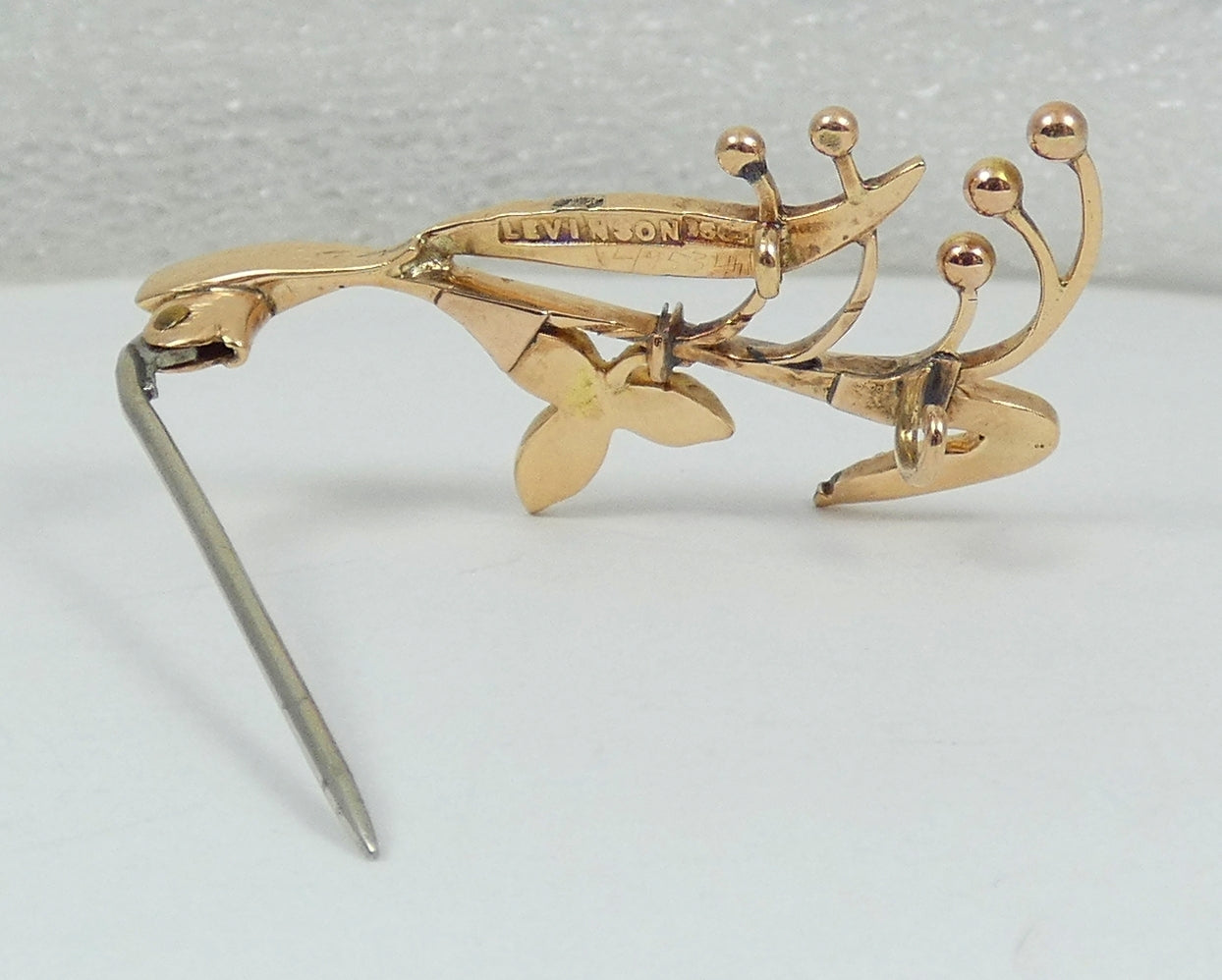 Antique Edwardian 1910 Solid 15ct Yellow Gold Pearl Lily of the Valley Brooch