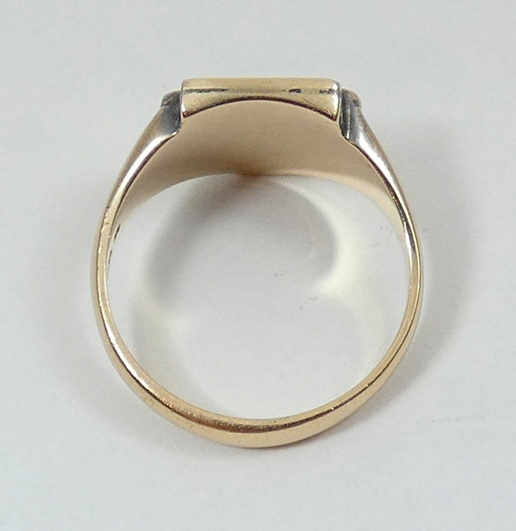 Vintage Solid 10ct Yellow Gold McGill Macdonald Mastery for Service Ring 8 P 56