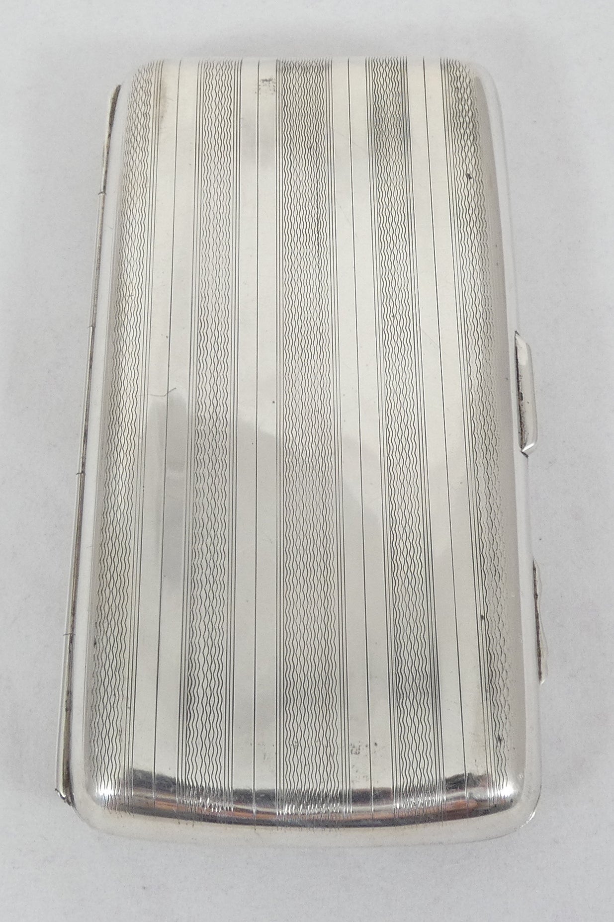 Antique Edwardian 1918 Sterling Silver Cigar Card Cigarette Case Hip Shape JGLtd