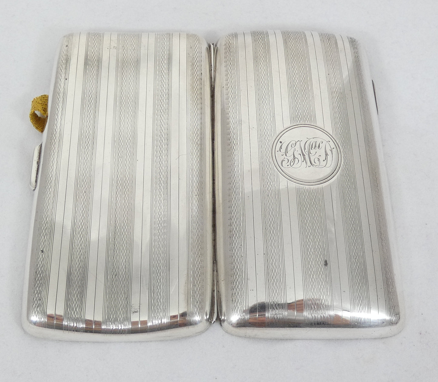 Antique Edwardian 1918 Sterling Silver Cigar Card Cigarette Case Hip Shape JGLtd