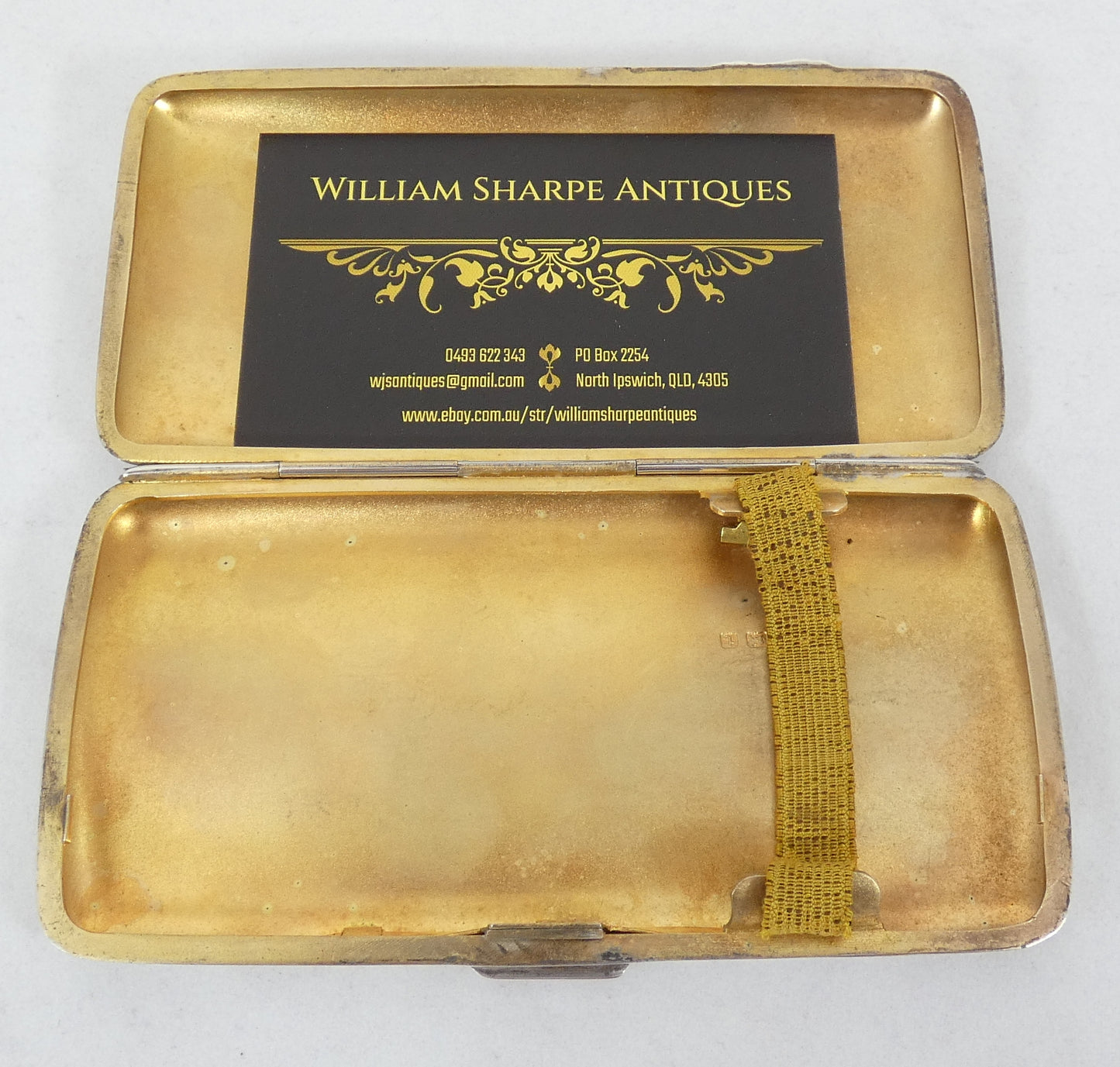Antique Edwardian 1918 Sterling Silver Cigar Card Cigarette Case Hip Shape JGLtd