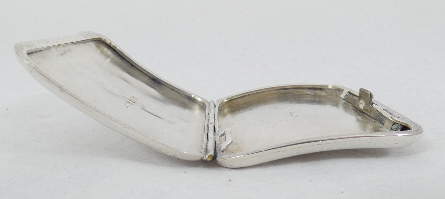 Antique Victorian 1898 Sterling Silver Cigarette or Small Card Case Hip Shape