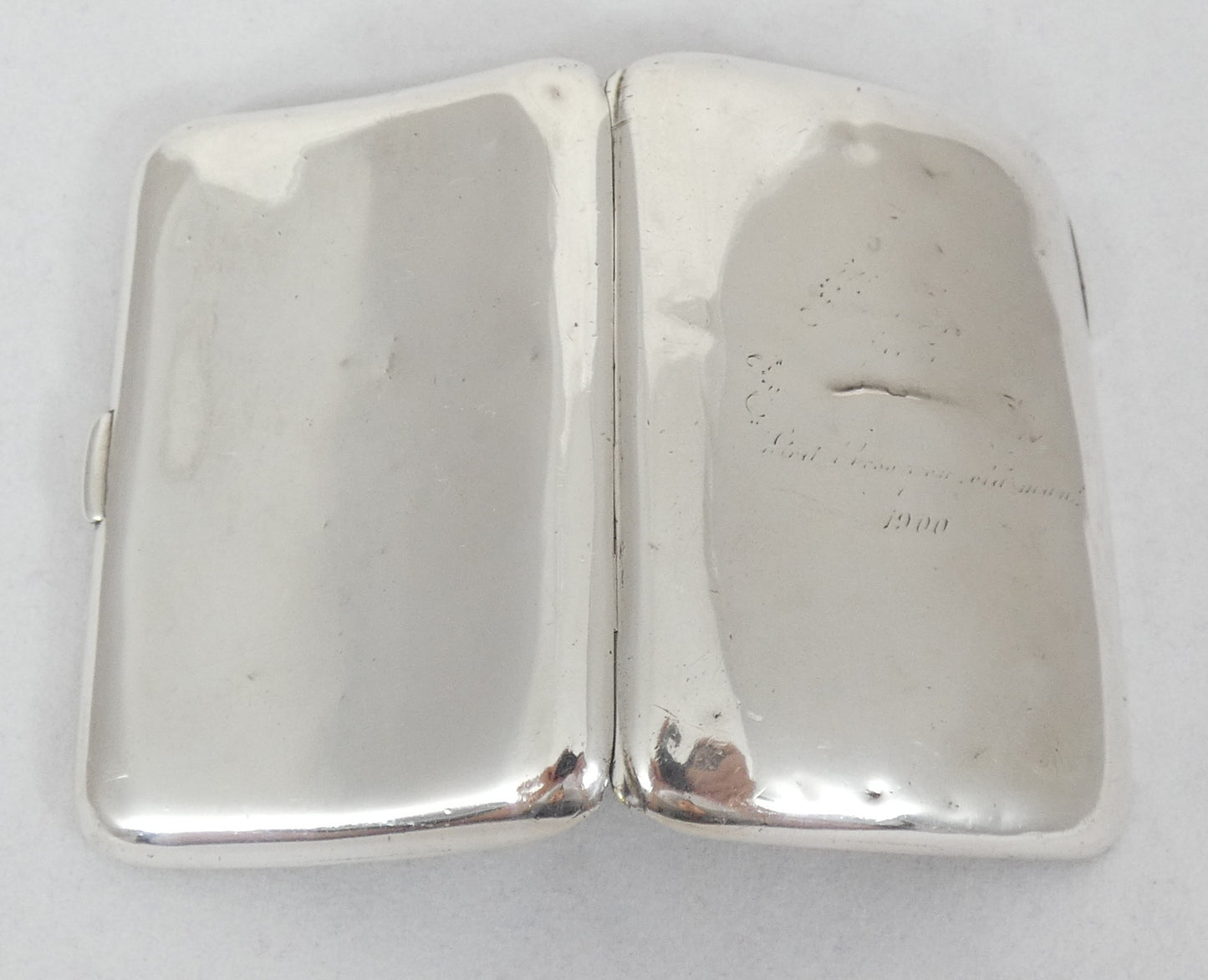 Antique Victorian 1898 Sterling Silver Cigarette or Small Card Case Hip Shape