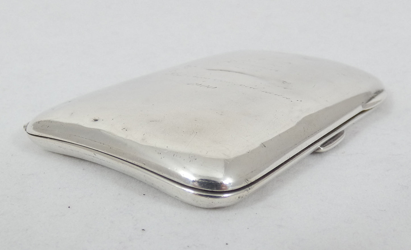 Antique Victorian 1898 Sterling Silver Cigarette or Small Card Case Hip Shape