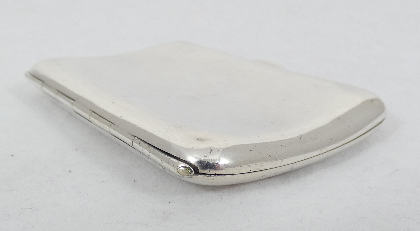 Antique Victorian 1898 Sterling Silver Cigarette or Small Card Case Hip Shape