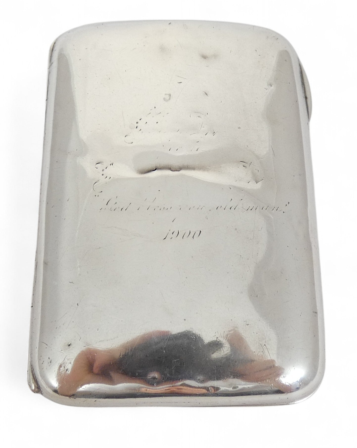 Antique Victorian 1898 Sterling Silver Cigarette or Small Card Case Hip Shape