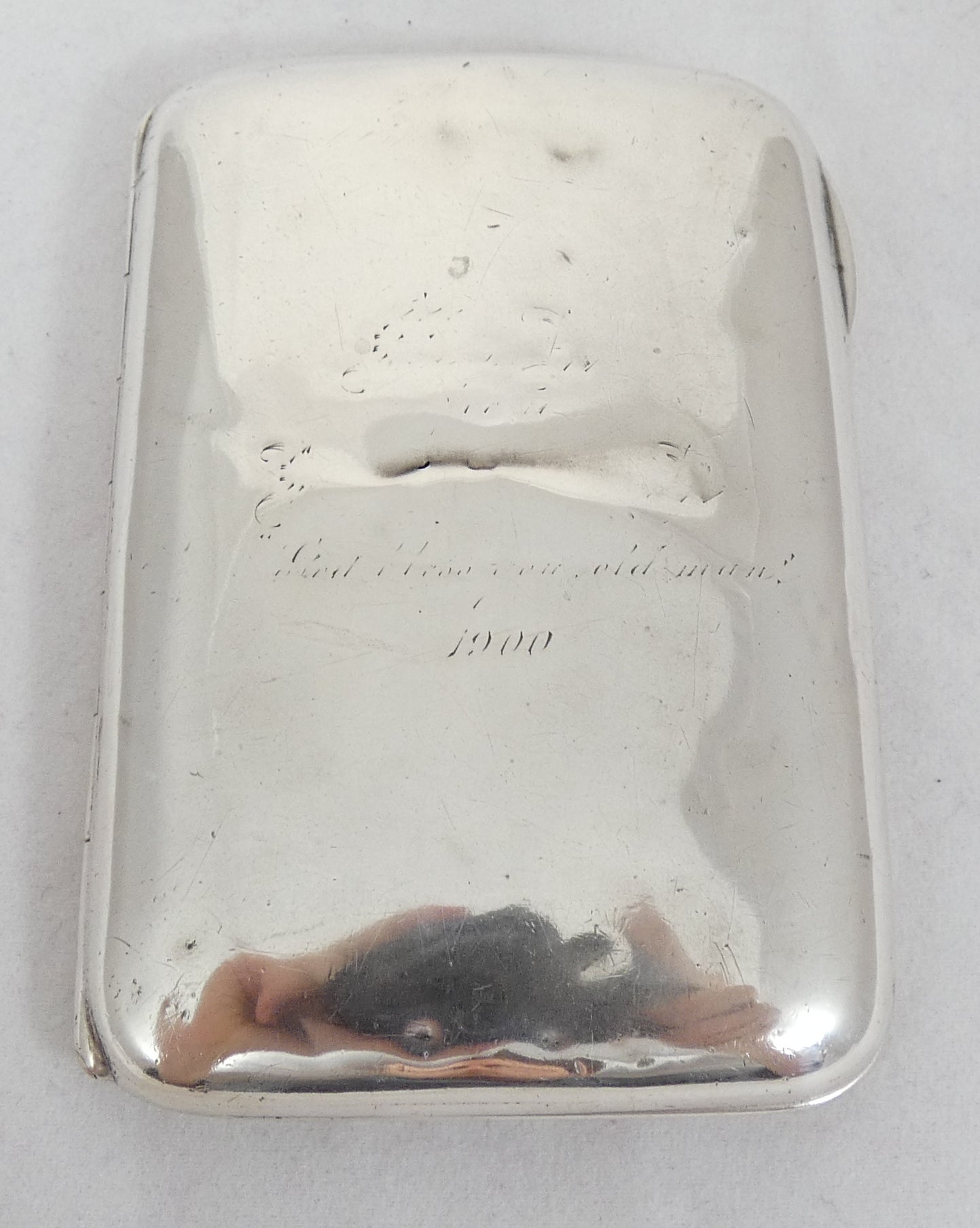 Antique Victorian 1898 Sterling Silver Cigarette or Small Card Case Hip Shape