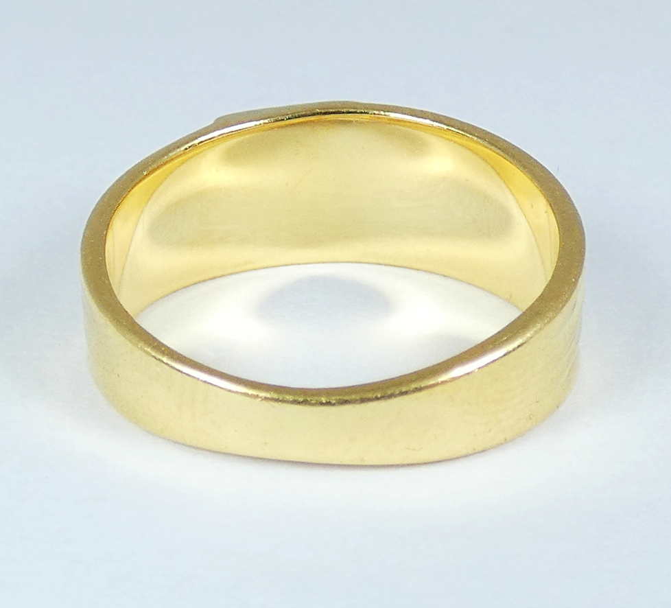 Vintage Italian Solid 18ct Yellow Gold & Diamond Dress Band Ring Size 6 L 51 750
