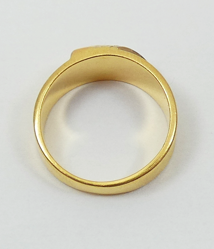 Vintage Italian Solid 18ct Yellow Gold & Diamond Dress Band Ring Size 6 L 51 750