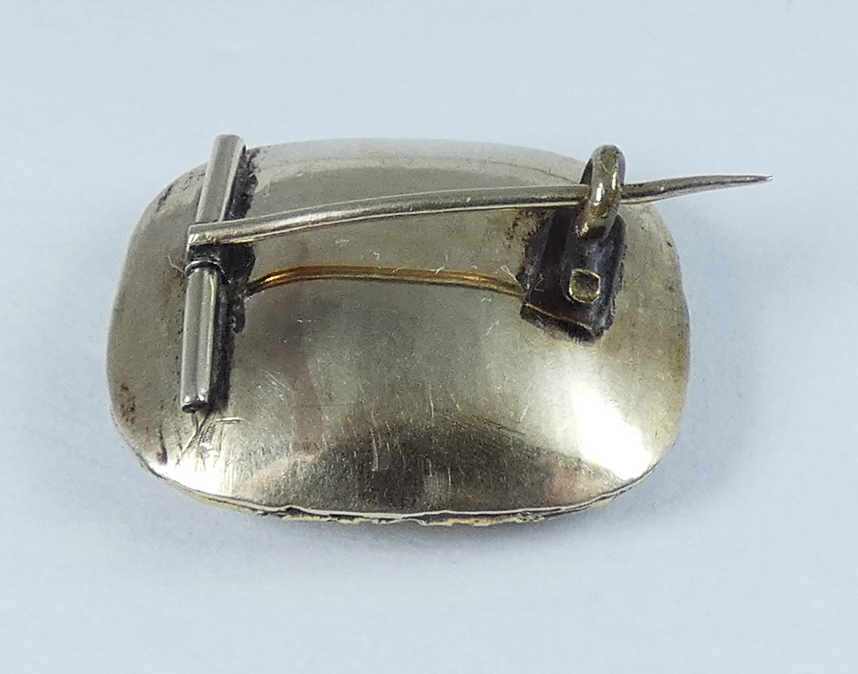 Antique Victorian 1850 Solid 9ct Yellow Gold Plaited Woven Hair Mourning Brooch