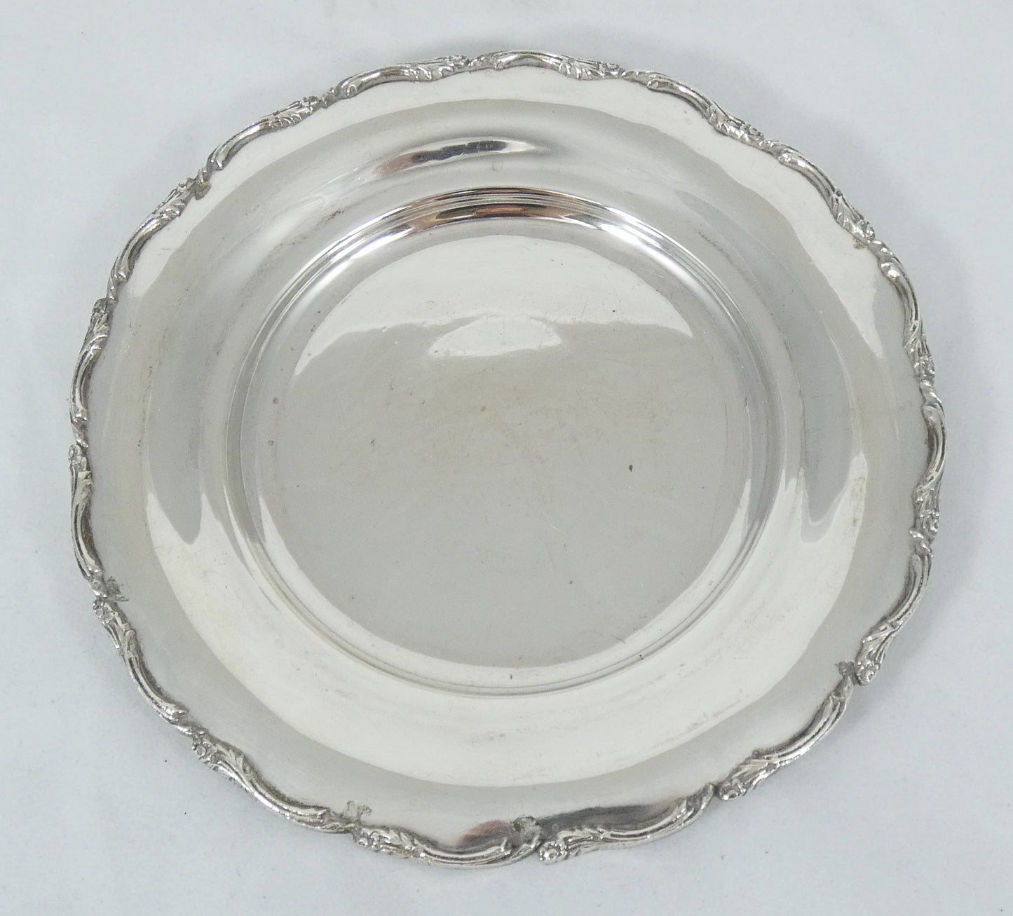 Antique 1942 Egyptian Sterling Solid 900 Silver 18cm 7" Heavy Plate Tray Salver