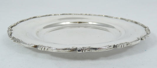 Antique 1942 Egyptian Sterling Solid 900 Silver 18cm 7" Heavy Plate Tray Salver