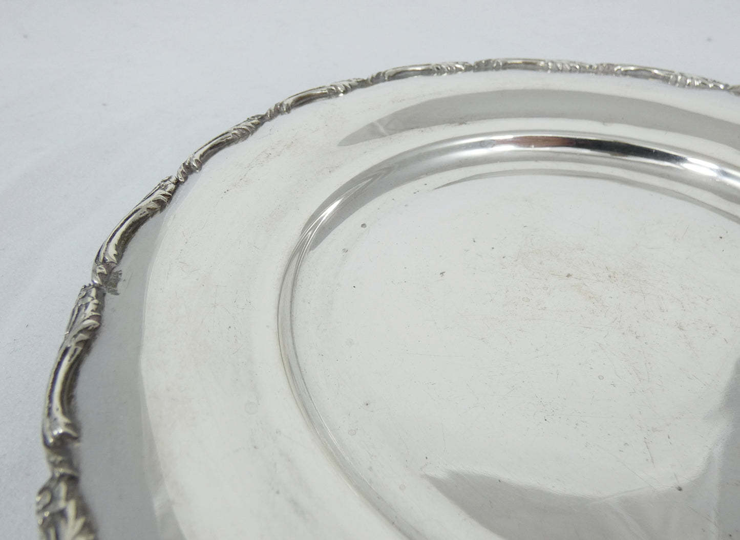 Antique 1942 Egyptian Sterling Solid 900 Silver 18cm 7" Heavy Plate Tray Salver