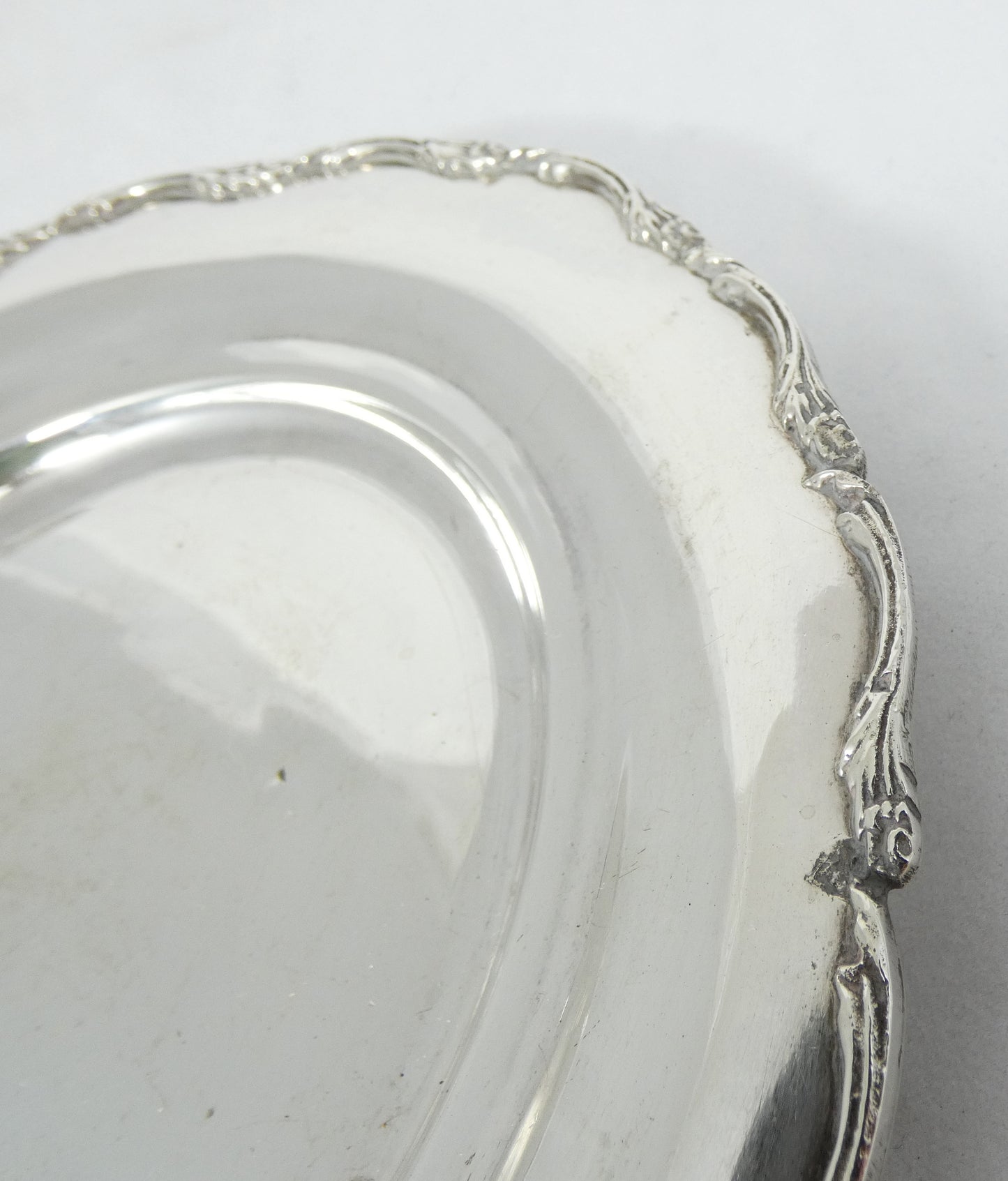 Antique 1942 Egyptian Sterling Solid 900 Silver 18cm 7" Heavy Plate Tray Salver