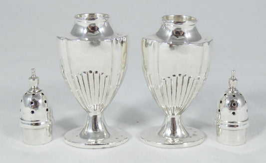 Antique Victorian 1898 Pair of Sterling Silver Pepperettes Pepper Salt Shakers