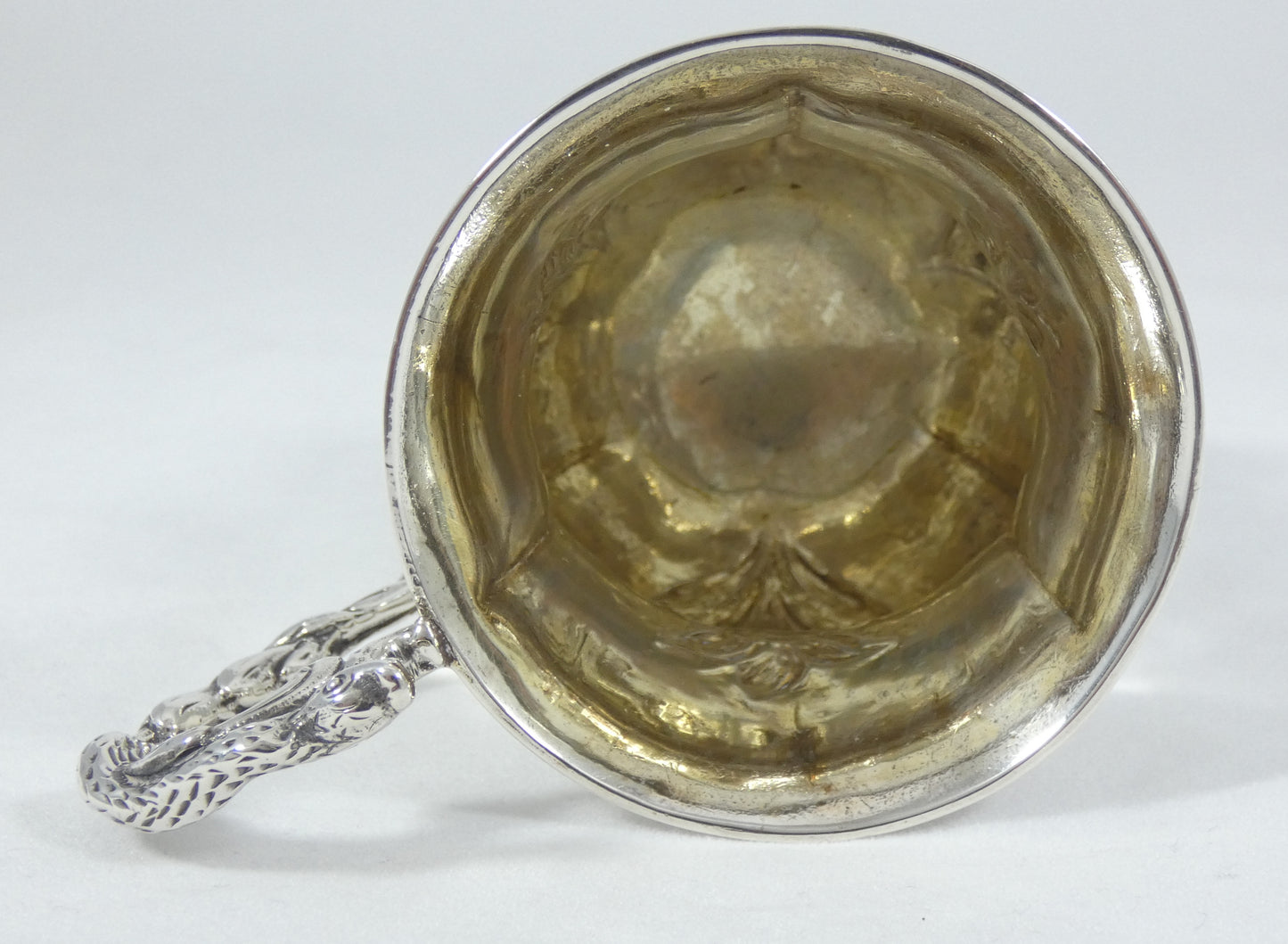 Antique Victorian 1838 Sterling Silver Snake Handle Christening Mug Cup No Mono