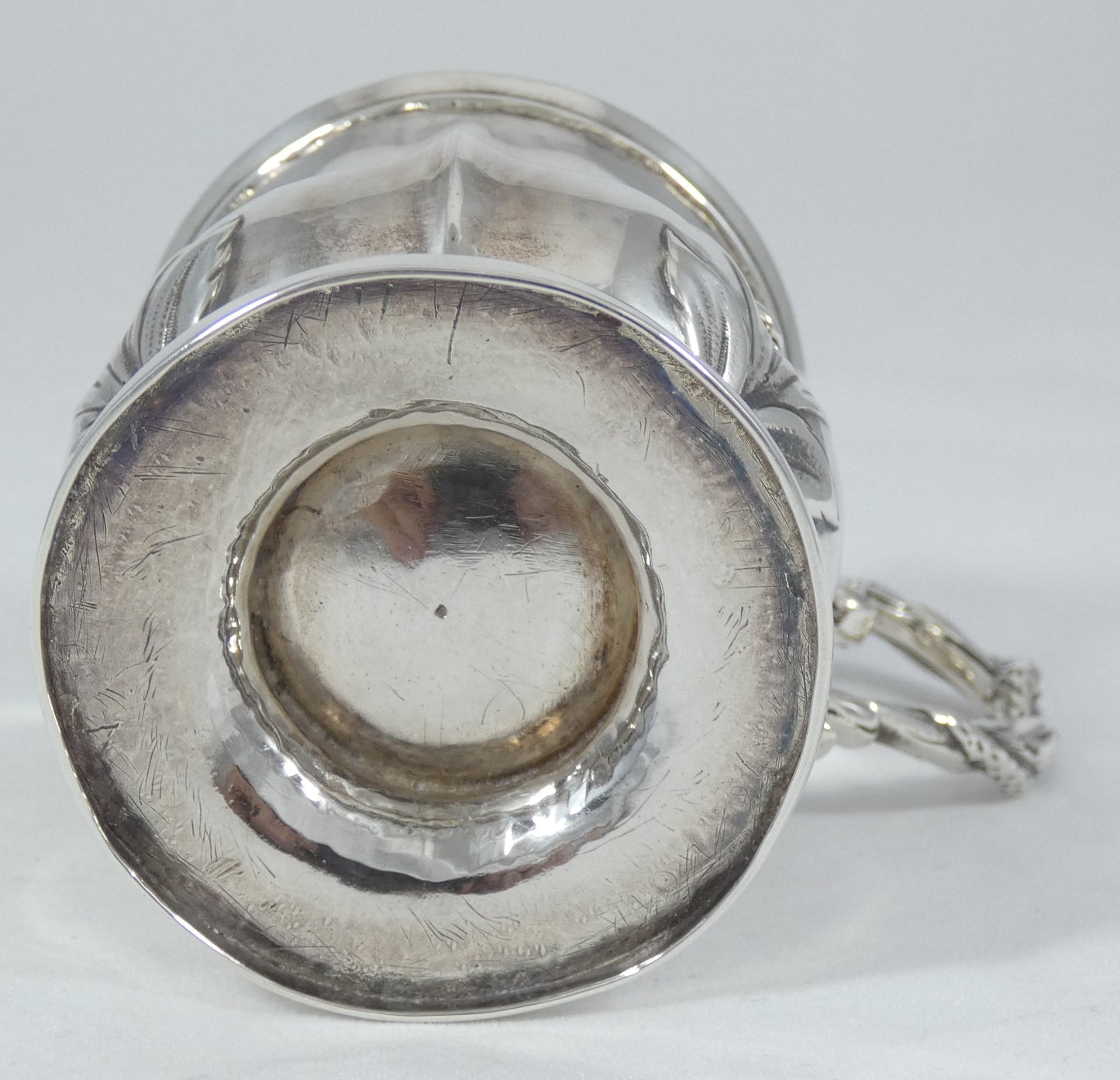 Antique Victorian 1838 Sterling Silver Snake Handle Christening Mug Cup No Mono