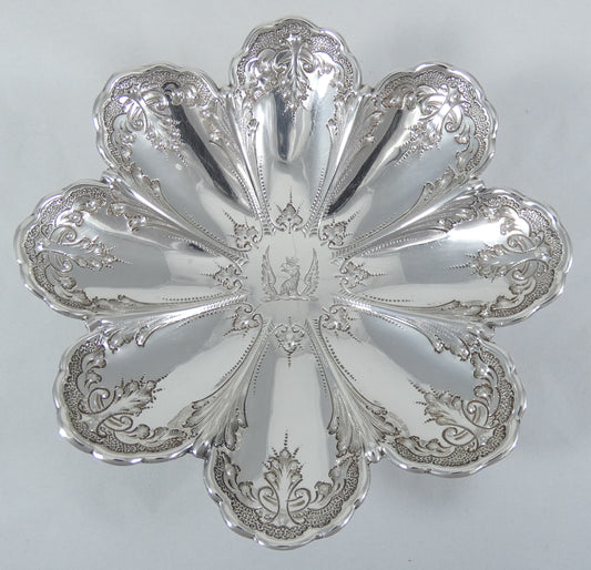 Antique Victorian 1895 Pair of Sterling Silver Bon Bon Lolly Bowls Dish Plate HA