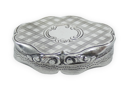 Antique Victorian 1853 Sterling Silver Vinaigrette Scent Pill Box & Grille Case
